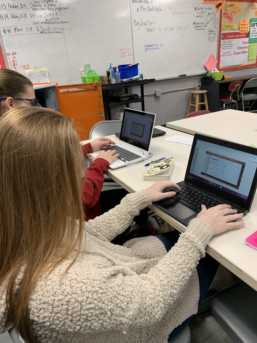 Loved working with <a href="/doitbrew/">Sherry Brewer</a>!  The content was focusing on Text evidence with TKAM. We used #googleslides template that allowed the student 2 focus on the content but to know exactly what material was expected from them. Next up, #screencastify their project. #templatesforrubrics