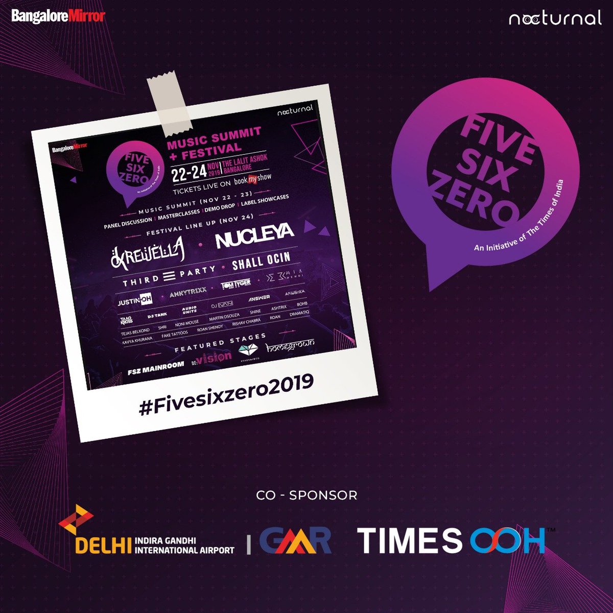 A heartfelt thank you from team #FiveSixZero2019 to all our co-sponsors like Indiragandhi International Airport, GMR &amp; Times OOH for working with us towards making this event a success!