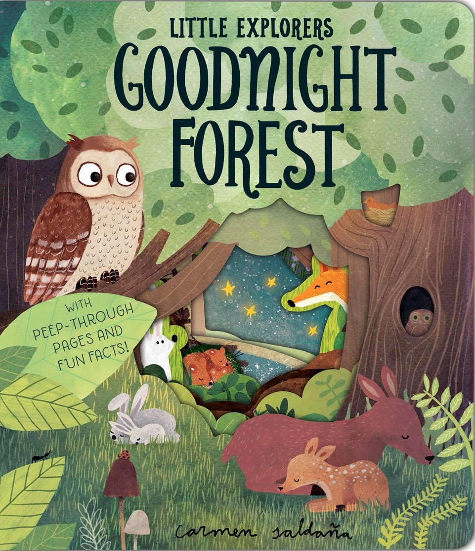 #SouthWalesEveningPost CHILDREN'S #BookReview NOV 16-17 #GoodnightForest #CarmenSaldana #BeckyDavies Beautifully illustrated board book with peep-through pages. Fun facts & rhyming text perfect before bedtime.
 Reviews #bookblog bit.ly/2NTh2QN #boardbook #picturebook