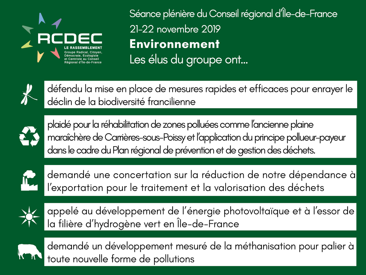 eco_pro_IDF's tweet photo. L'environnement 🌿🐝a été un dossier central de la première journée de cette séance plénière du Conseil régional d'@iledefrance.
Voici les points principaux qui ont été portés par les élus du groupe #RCDEC 👇
@eddieait_of #DirectIDF https://t.co/EwUJuCz20O
