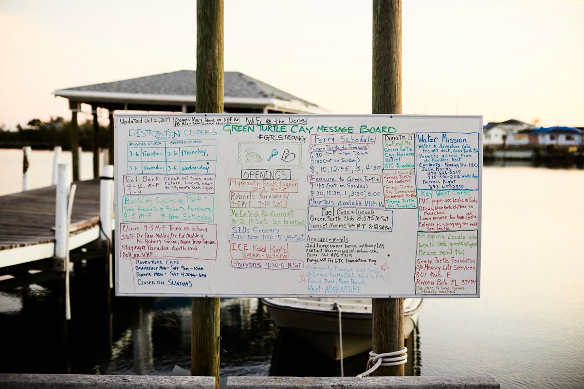 heart911team's tweet image. #GreenTurtleCay - What you need to know is posted on the community message board. #BahamasStrong #GTCstrong