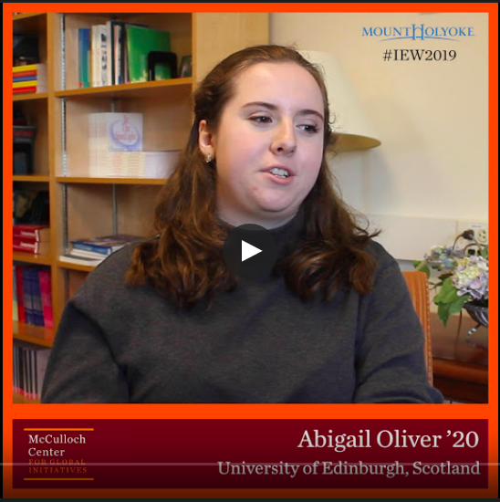 McCullochCenter's tweet photo. .@mtholyoke's Abigail Oliver '21 has some advice for students who plan to #studyabroad. Warning: You could be more excited to go than ever! https://t.co/OpetgN6Eoj https://t.co/bnu7Car6R7