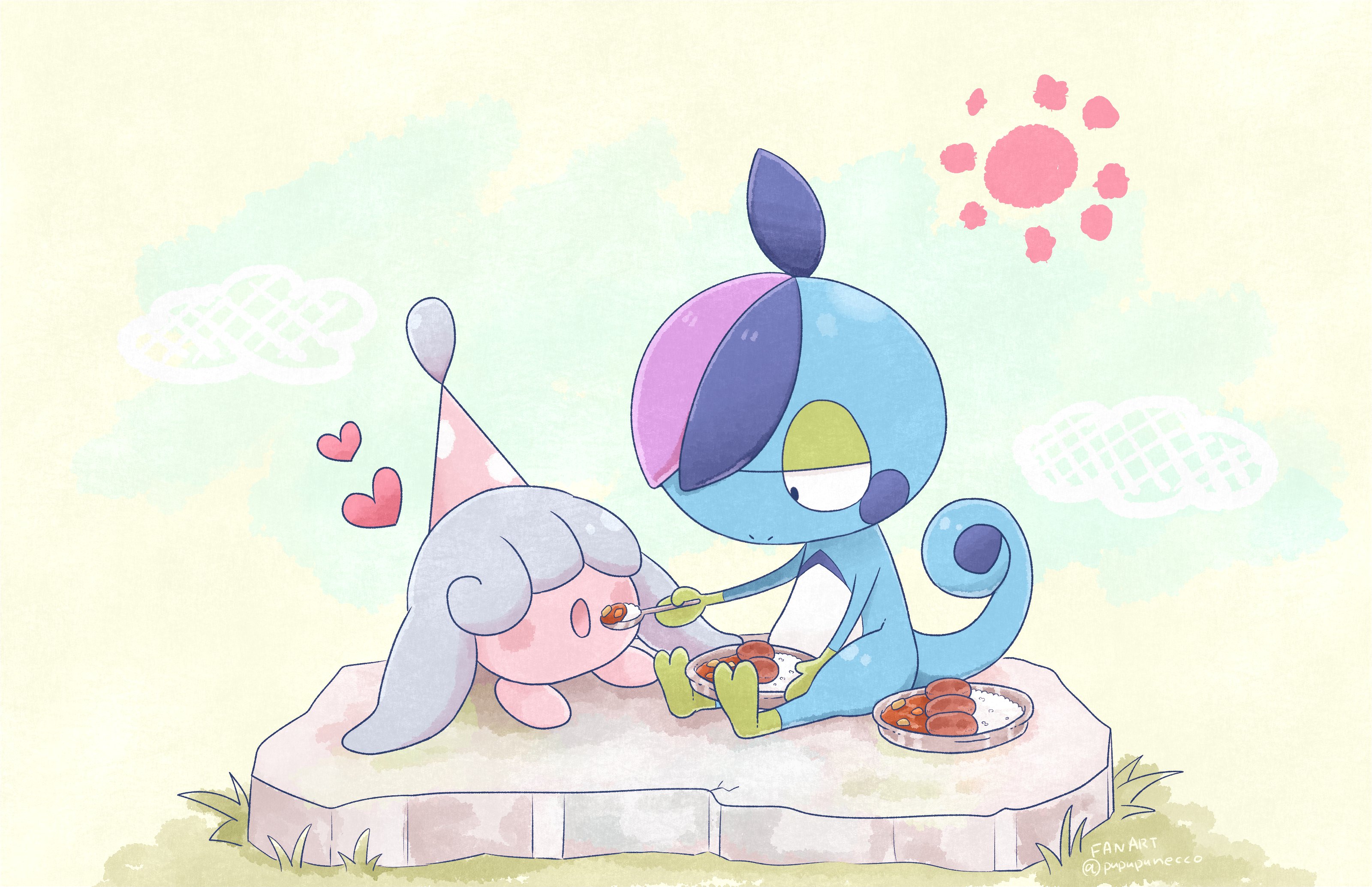 木野ねっこ 在 Twitter 上 カレー食べてるジメレオンとミブリム ポケモン剣盾 イラスト T Co Dvug8ayyyi Twitter