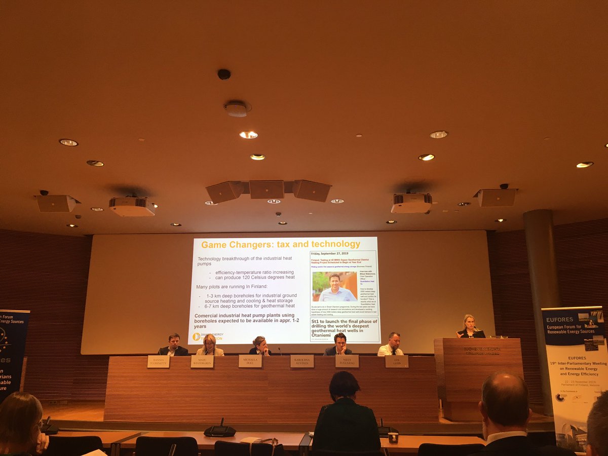 EGEC_geothermal's tweet photo. Presentation of the contribution of ongoing #geothermal projects to the decarbonisation of heating and cooling in Finland #ipm19 https://t.co/auLmN5mirB