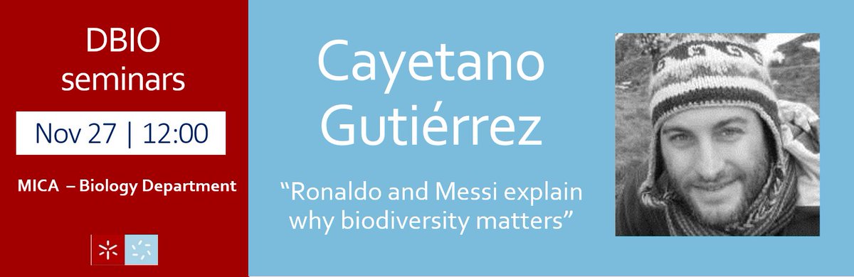 👉🏼 Don’t miss next #DBIOseminar with @tano_gc! He is bringing #Ronaldo and #Messi to the discussion, so we are sure it's going to be a great talk.😃

#talkingscience #seminar