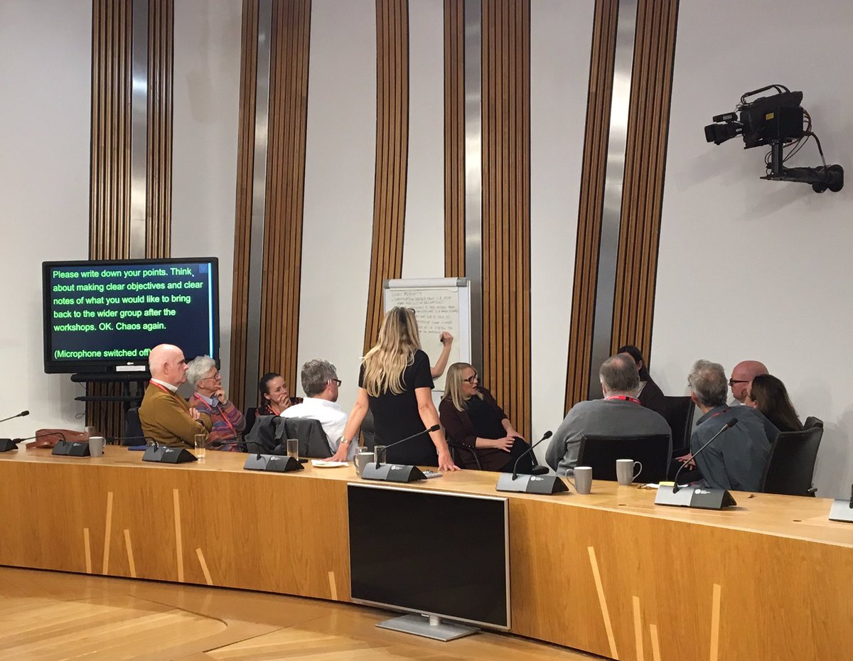 MsLoloJ's tweet photo. Groups at #DemocraticDeaficit this afternoon have been tasked with identifying &amp; prioritising actions to ensure the best possible engagement of the signing community with local authorities, @ScotParl and @UKParliament. #SigningParliament https://t.co/qOOX8kFeRW
