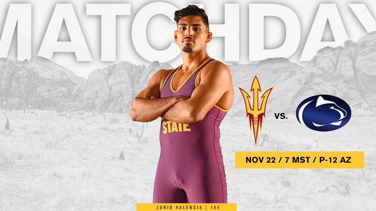ASUWrestling's tweet photo. Top-5 showdown in Tempe! 

🆚 Penn State
⌚️ 7 pm MST  
🏟 Desert Financial Arena 
📺 Pac-12 Arizona
📊 https://t.co/n1p3tvamYw
🎟 https://t.co/45zwpp6tx3 https://t.co/FM7Fd6UWia