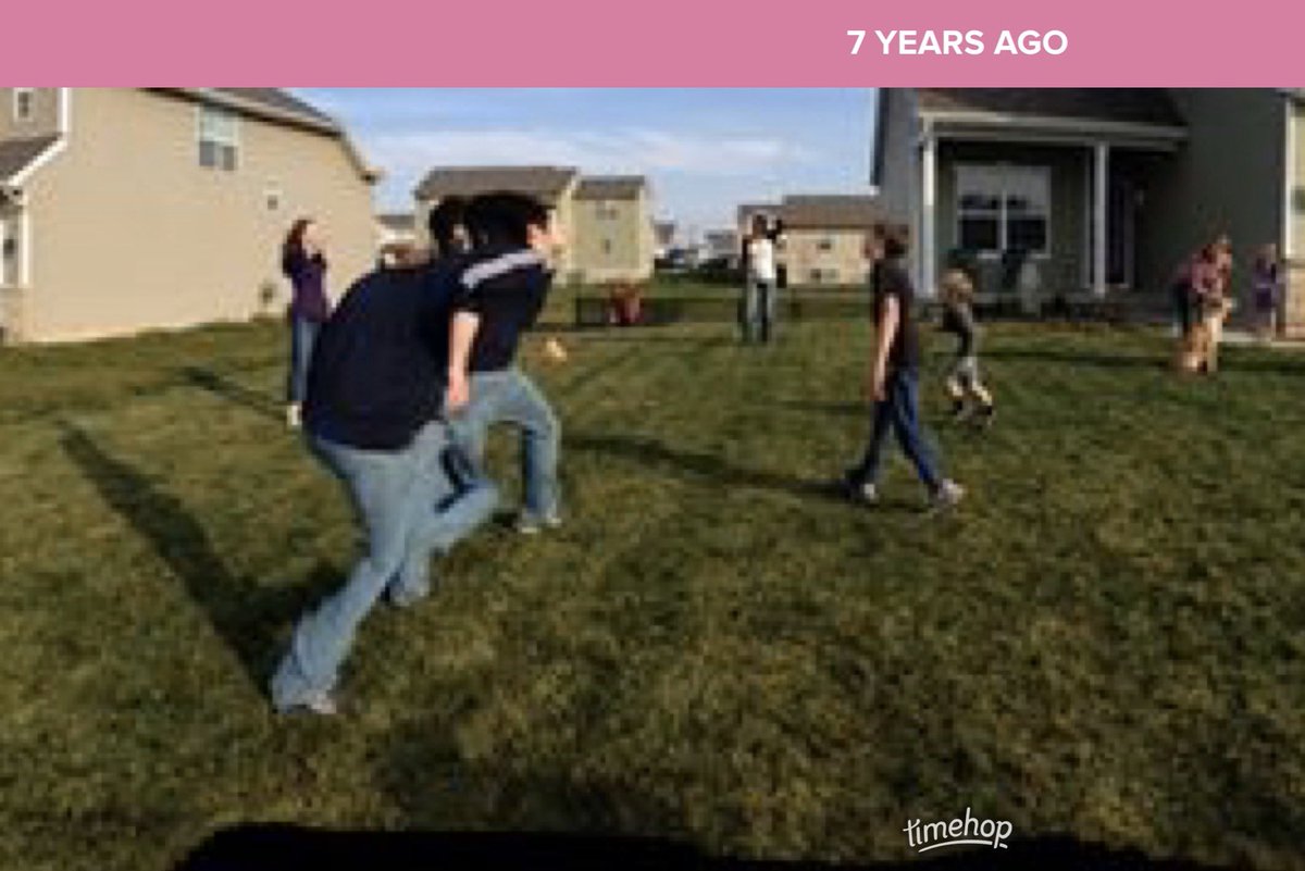 MaddieThome's tweet photo. Few things make me laugh as hard as panoramic pictures where someone has moved and become distorted 😂😂😂 

Enjoy these photos of my family playing football 7 Thanksgivings ago https://t.co/siE06GO18p