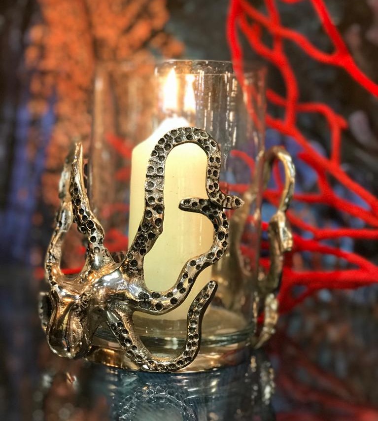 This unusual silver Octopus candle holder is a flawless example of how this sea creature lends itself to contemporary design. Gentle curves and flowing features make this candle holder a delight wherever it is placed in the home. 

Price £59.99