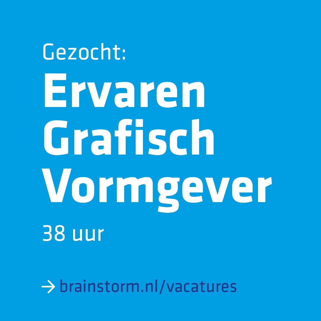 ERVAREN VORMGEVER GEZOCHT

Wij zijn per direct op zoek naar een ervaren grafisch vormgever. Pas jij bij onze ad hoc mentaliteit en wil je werken aan uiteenlopende opdrachten? Lees dan snel verder: brainstorm.nl/brainstorm/vac…

Graag delen!
