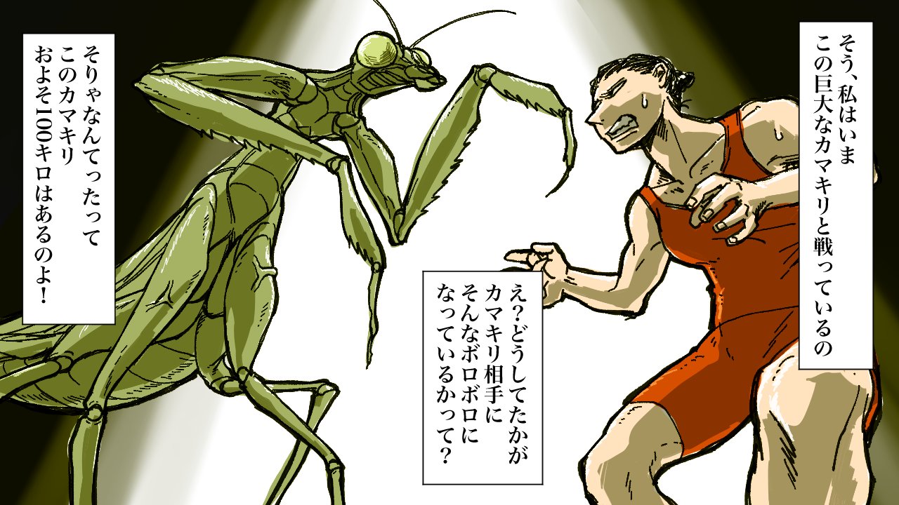 تويتر ダヴィンチアカデミー على تويتر もしも吉田沙保里と巨大カマキリが闘ったらどうなるか 霊長類最強 の呼び声も高い吉田沙保里選手が人間と同じ大きさのカマキリと死闘を繰り広げる 果たして勝者はどっちなのか T Co He9qn5sjqm
