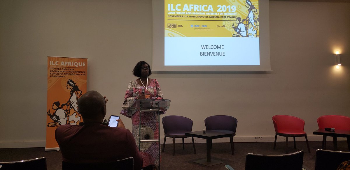 audakuc's tweet photo. 2nd day of the @ILCAfrique land forum in #abidjan :a warm opening session. Our Chair person @tatakaf opens with insightful remarks on how the forum links to continental&amp;global dvlpt priorities. Panelists currently discussin #transparency , #WomenLandRights , #CommunityLandRights https://t.co/0qxdt8YH9U