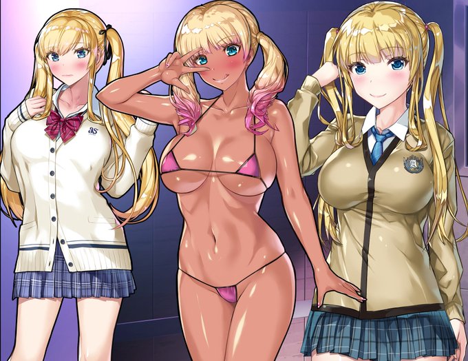 らしいので過去作のCG集立ち絵3つなど……
2作に1作はツインテにしてしまうよ……
でも真ん中の黒ギャルはサイドテールって言うのかな?
#いいツインテールの日 