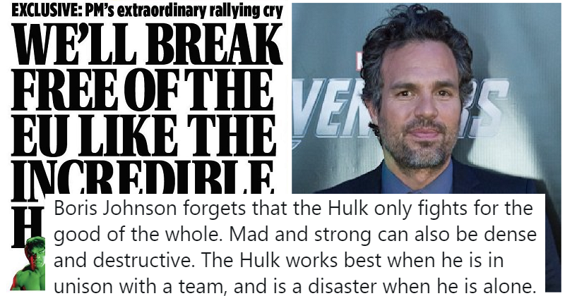 Happy birthday to Mark Ruffalo, who called out Boris Johnson superbly. 