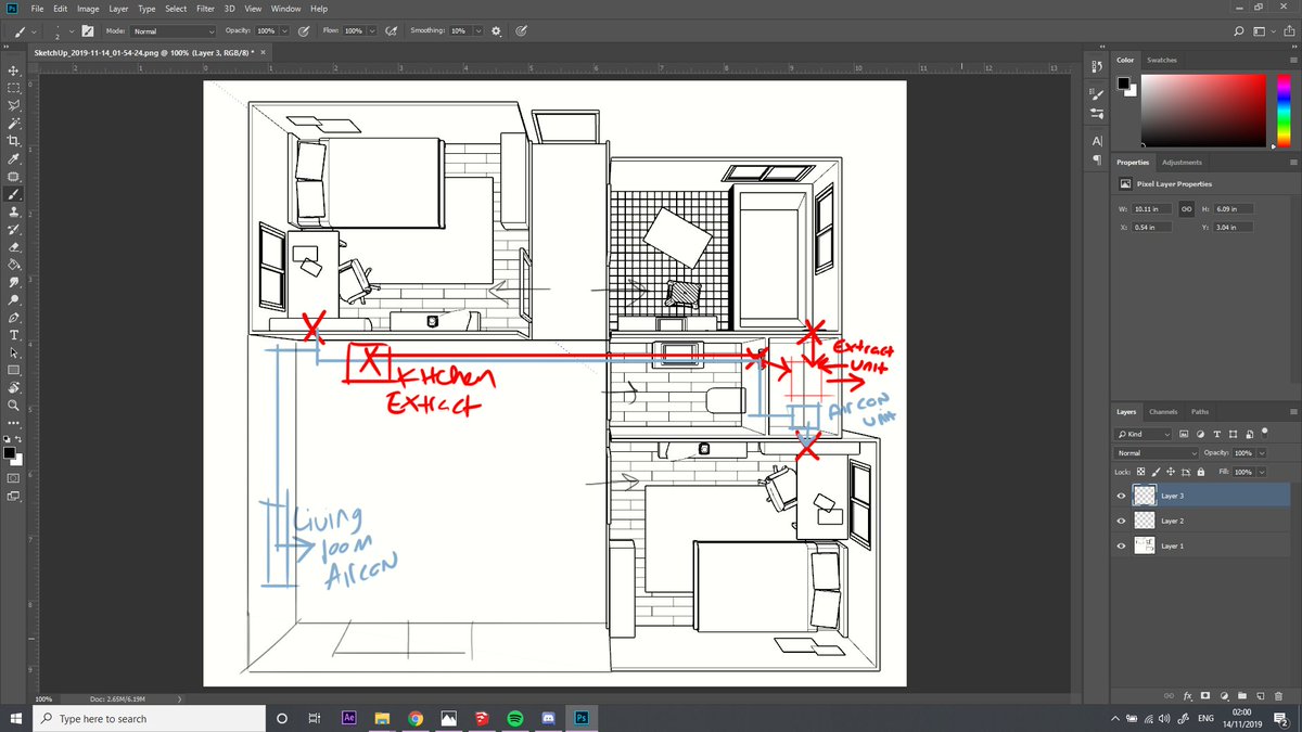 As you can see I got a bit carried away with how Otachan's ventilation/bathroom extraction system could actually function. 

(Don't blame me old Architecture habits kicking in) (3/4) 