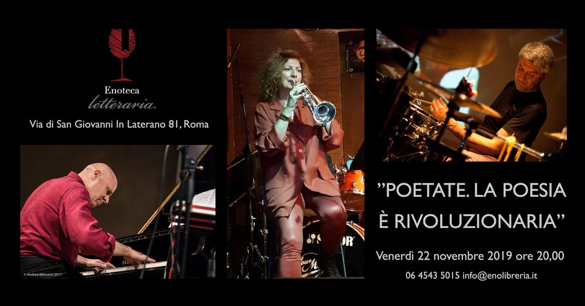 Concerto del TRIO IANNIELLO/TOMBOLESI/NARDI venerdì 22 novembre alle 20 e a seguire ricco aperitivo offerto dall'Enoteca Letteraria, si consiglia la prenotazione: m.me/enotecalettera… 06 4543 5015 info@enolibreria.it enolibreria.it
<a href="/jazz_eria/">Eventi Musica Jazz</a> <a href="/romatoday/">Roma Today</a> <a href="/Jazzroma/">Jazz@roma</a>