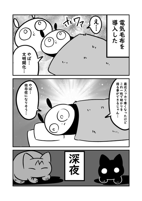猫漫画 新しく電気毛布を買ったのに今朝から電気毛布が使えなくなってしまった #ぬら次郎日記 