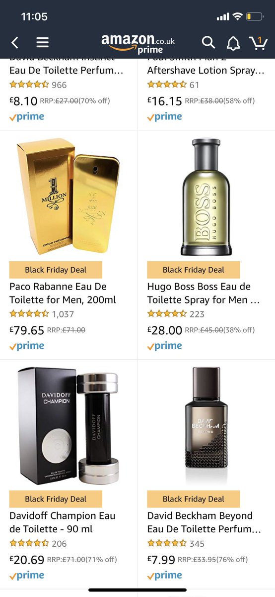 DWhitaker89's tweet photo. Not quite sure you’re getting much of a deal on the paco robanne... 🤣@amazon #BlackFriday #blackfridaydeals #amazon https://t.co/CNyGf95wNP