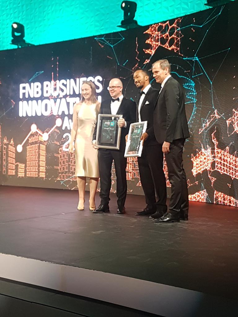 What a night! A huge thank you to @FNBSA for the honour of being nominated as one of the Business Innovators of the year, alongside top talent in SA! Congratulations to @Aerobotics_SA, Marc1 and @UmgibeCreator! We‘re inspired! #AfricaTech #UnlockingOpportunity #ChangeMakers