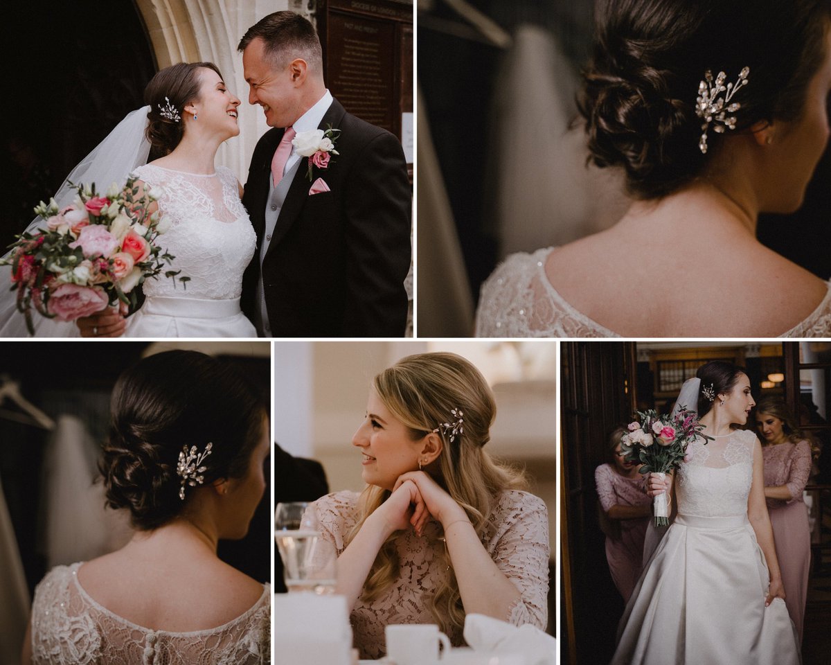 Real bride Antonia chose my Swarovski crystal and freshwater pearl Maisie hairpins in silver &amp; rose gold for herself and her Maid of Honour. Find out more here: bit.ly/2kRPLlf 📷#paulliddementweddingstories #realbride #inspiration #bridal #wedding #weddinginspo