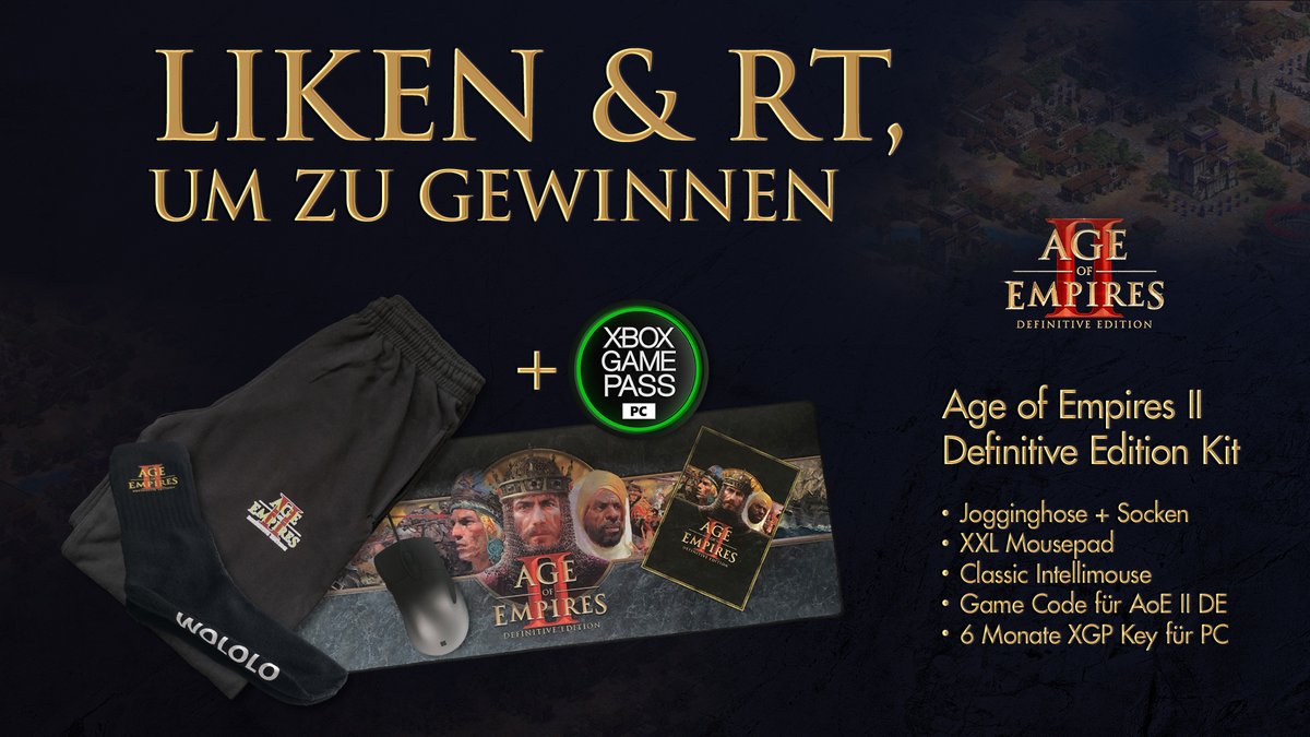 XBOX_DACH's tweet photo. Wololo! 🗣
Gewinnt jetzt ein Age of Empires II: Definitive Edition Kit!
So macht ihr mit:
1. @XboxDACH folgen ✅
2. Tweet liken + RT ❤️🔁

Teilnahmebedingungen 👉 https://t.co/One97yOLxA https://t.co/3t6kgUiT1m