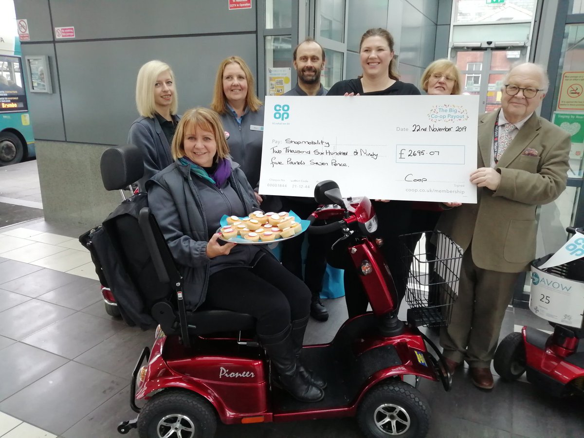 JohnGallanders's tweet photo. @AvowWrexham #Shopmobility cheque from #whatwedo #makingadifference @chrisbakermpc #Wrexham #wrexhamcbc £2695 many thanks to @coop https://t.co/mgmQ8itPgG