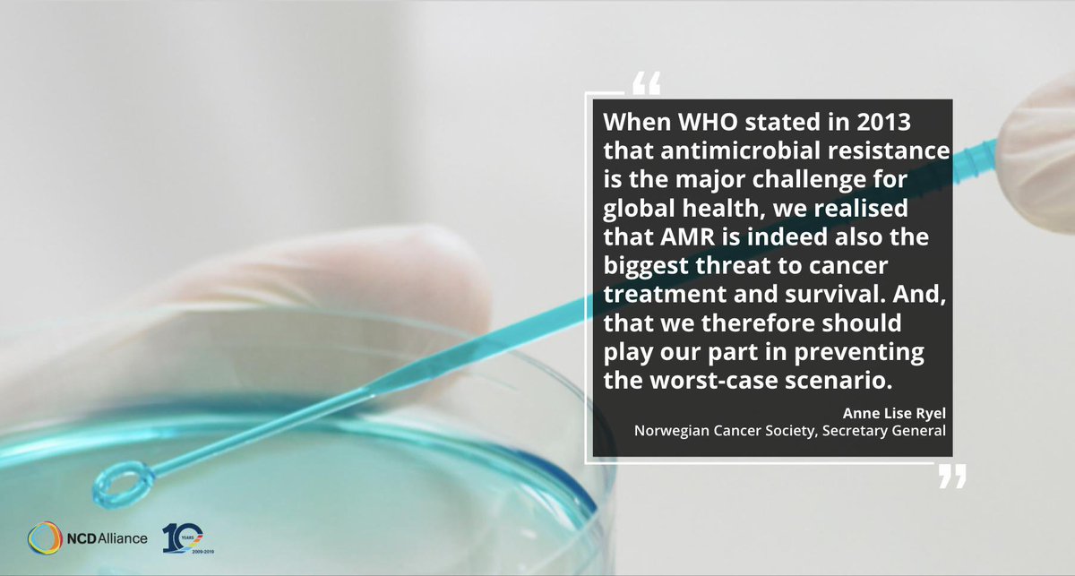 ncdalliance's tweet photo. 🦠Think #AntibioticResistance isn’t relevant to #NCDs like #cancer? Anne-Lise Ryel of Norway's @Kreftforeningen shared why we all should #AdoptAWaRe this #AntibioticAwarenessWeek to help #StopDrugResistance.
💊Learn More: https://t.co/nbzkwER2eW
#enoughNCDs #beatNCDs #WAAW2019 https://t.co/xLCS6zDkLV