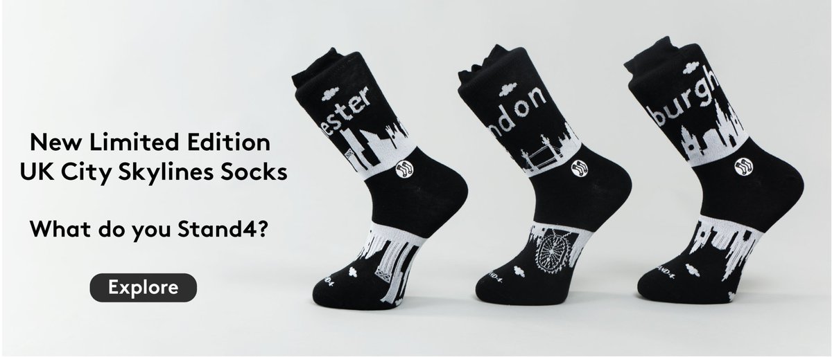 Stand4Socks's tweet photo. We've just launched 5 new City Skyline socks - Birmingham, Leeds, Liverpool, Nottingham & Glasgow. That's on top of our 3 originals! Support your cause, as for each pair bought, one pair is donated to someone who is homeless in your chosen city. #Stand4 #Citysocks #B1G1 #Sockon https://t.co/lfHjqpqJHZ