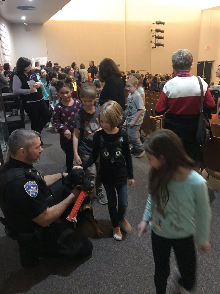 Top Dog Assembly-Celebrating Synergy and introducing Work First-Then Play. CAS would like to thank Officer Keicher and K9 Link from the Erie County Sheriff’s Department in demonstrating these habits first hand. #CASlearns #HCSDlearns #K9Roki