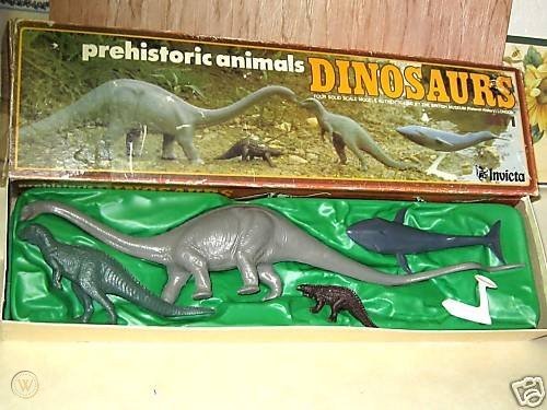 The first set that came out in 1974 was called 'prehistoric animals DINOSAURS' and featured a Diplodocus, Megalosaurus, Scelidosaurus and hilariously a Blue Whale. They sold like hot cakes!I have never seen one of these boxes in the flesh.