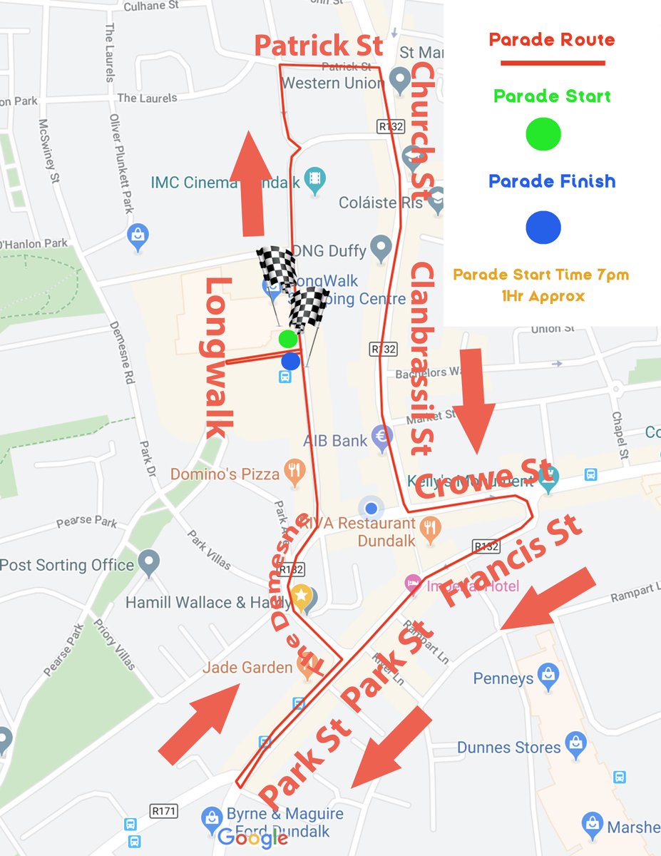 The BIG DAY has finally arrived &amp; we are SUPER excited!

Carnival of Light parade kicks off at 7pm in #Dundalk - if you want to get a good viewing point we recommend that anyone travelling to town by car should be in &amp; parked up by 6pm at the latest to avoid traffic or delays 👍