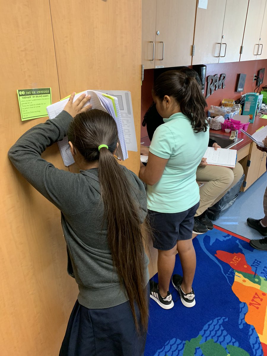 meg_griffis's tweet photo. We found the figurative language in popular songs while listening to those songs. Singing and working! @HLELeaderInMe @collierschools @MargauxHorne https://t.co/S1YEBYaZub