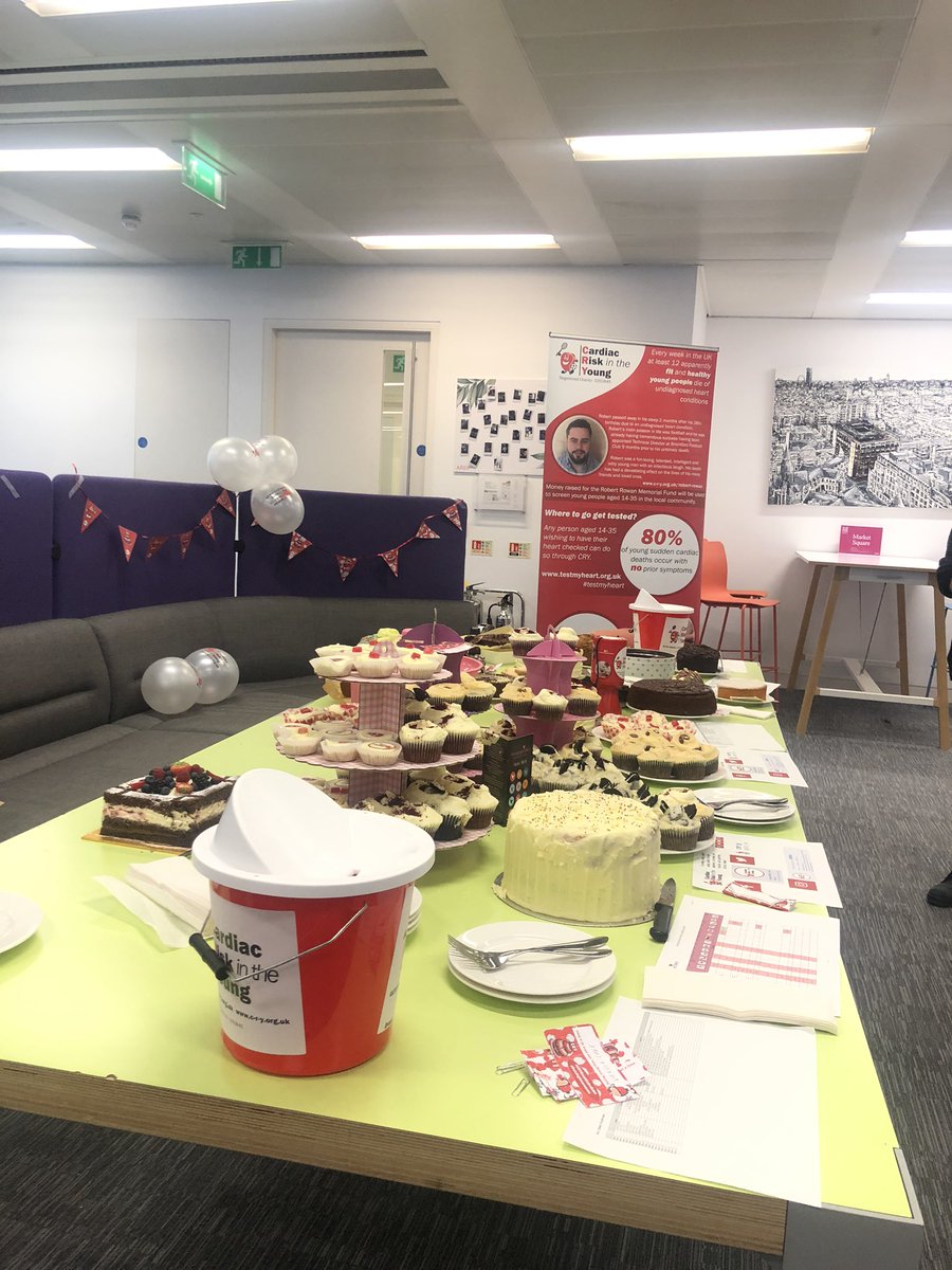 £700 raised from our #CRYGreatCakeBake at @ArupGroup as part of @CRY_UK #RaisingAwareness week #12aWeek💔 #YSCD #cardiacriskintheyoung #testmyheart #RememberingRobert ❤️🧔🏻♾