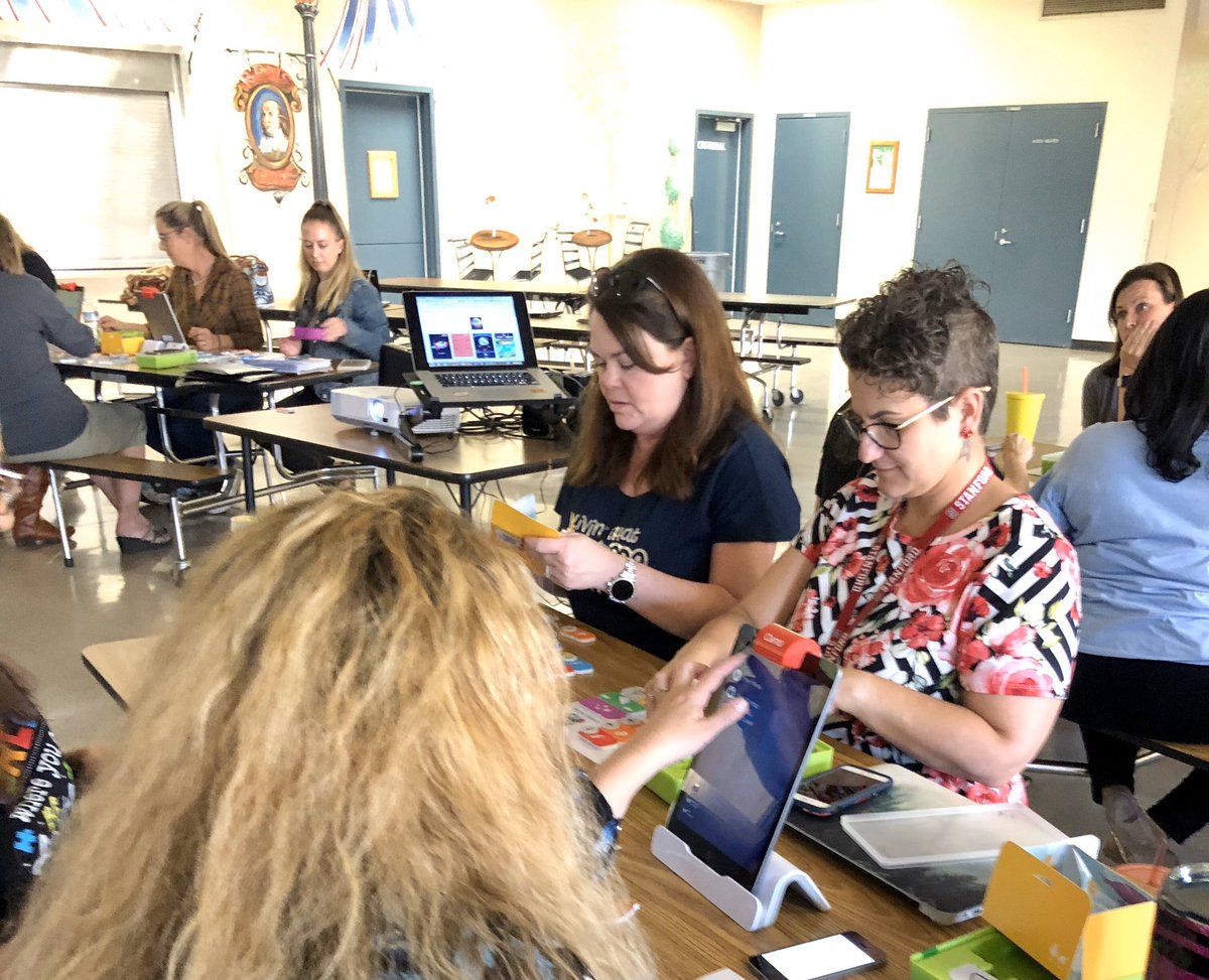 Our teachers spent a staff meeting persevering through #Osmos coding duo, learning how kids learn & making connections to logic and math. TY @CarynMcLRUSD #rusdlearns @Dawn4Math @RUSDLink @RUSD_ILE