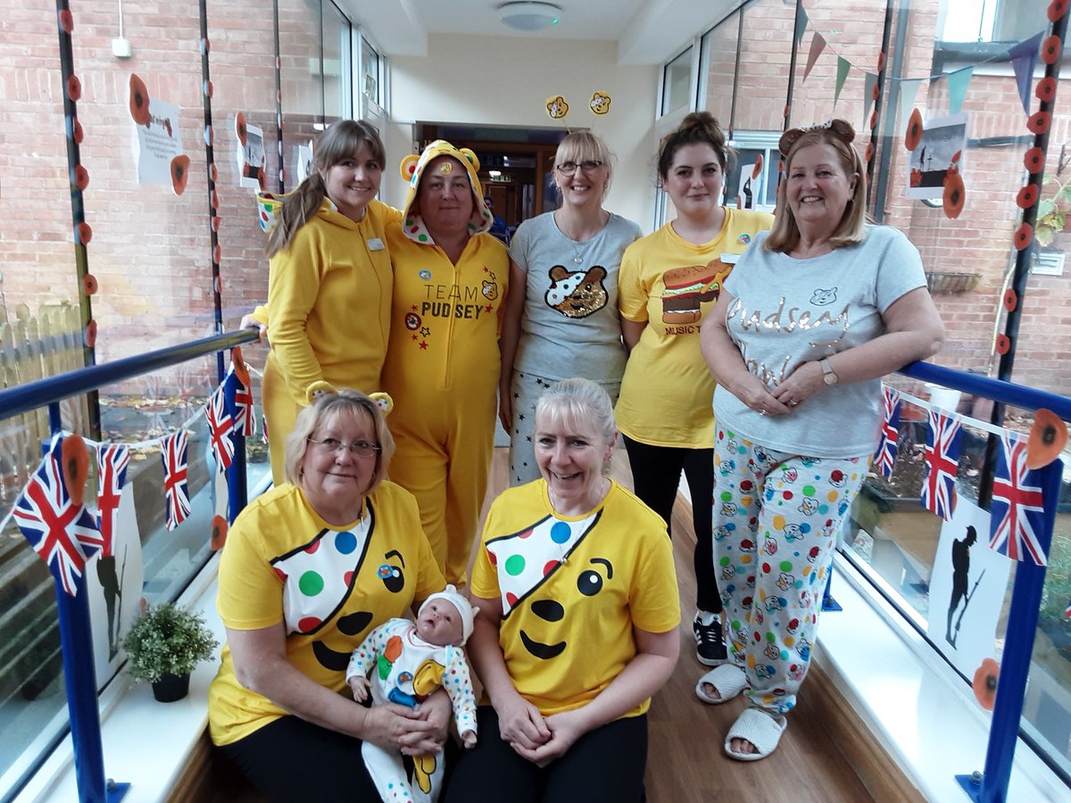 GreensleevesHT's tweet photo. There was fun at Pelsall Hall our home near Walsall recently with staff and residents raising funds for #ChildrenInNeed2019 Children from Blossoms on the Common day nursery came along dressed in their pyjamas! There was lots of fun and laughter all round #pudseypower #rcharity https://t.co/1mL0Fqucfd