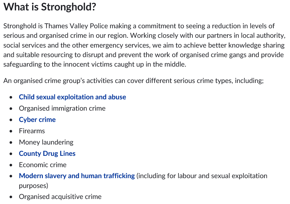 QA_LS_team's tweet photo. #Stronghold -Fighting organised crime &amp; exploitation in partnership. Want to get involved? Nobody knows their streets, towns &amp; villages better than the people who live there. If you see something happening that is out of place, contact @ThamesVP &amp; it will be dealt with seriously! https://t.co/mBROwZQhA1
