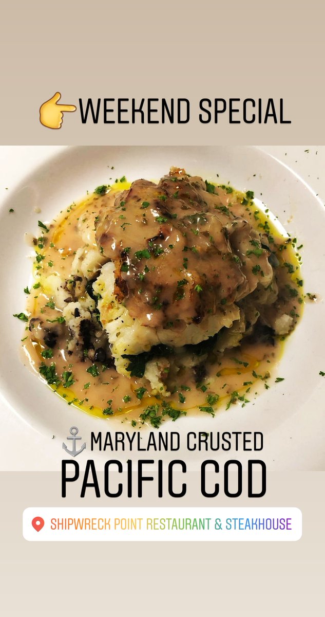 shipwreckpoint's tweet photo. 👉WEEKEND SPECIAL
⚓Maryland Crusted Pacific Cod⚓
Delicious!

#shipwreckpoint #jerseyshorerestaurants #jerseyshoreseafood
#localseafood #diningwithaview #cocktailswithaview https://t.co/TyYBxCp74L