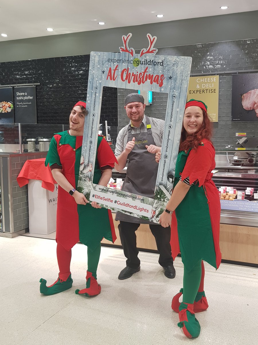 ExperienceGford's tweet photo. Did you get a photo with the EG Elves yesterday? If so, don't forget to upload your photo using #ElfieSelfie & #GuildfordLights before 12pm on Monday to be in with a chance of winning 1 of 2 family tickets to see the Saint Petersburg Ballet @GLiveGuildford this Christmas! https://t.co/SYIJ6mHuZE
