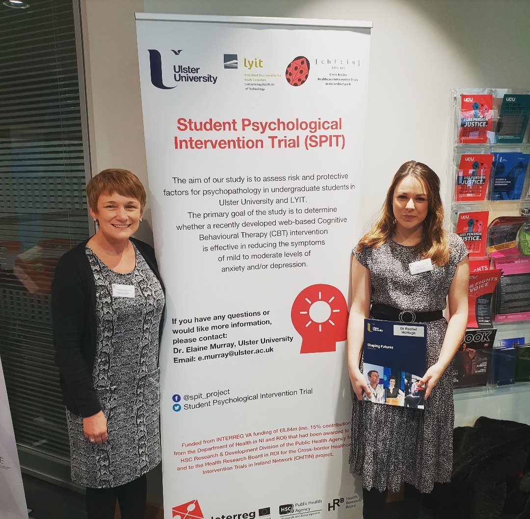 spit_project's tweet photo. The SPIT team are out in force today at the 16th Annual Mental Health Conference at #UUMagee π #spitstudy #ulsteruniversity #lyit #chitin https://t.co/4mXvWIaJ9m