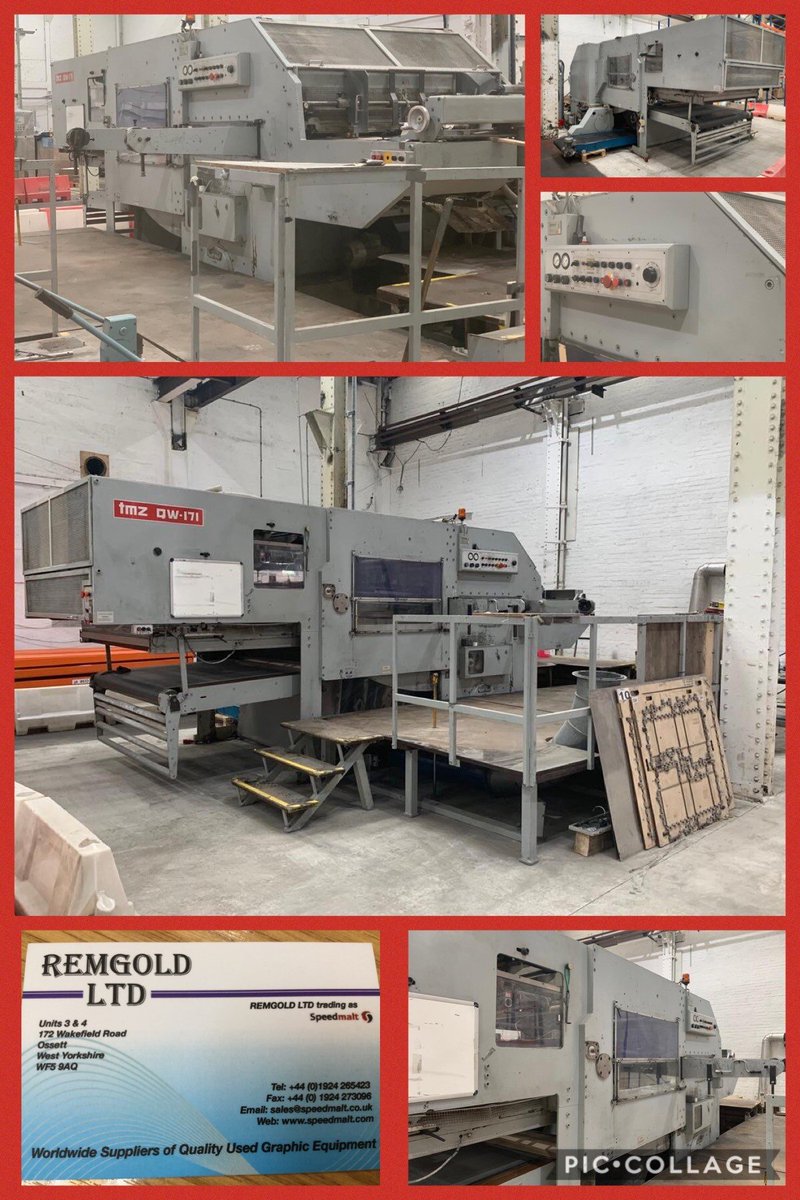 RemgoldLimited's tweet photo. ๐ฅ Friday feeling
1998 TMZ QW-171 DIE CUTTING (CARTON/CORRUGATED)
1983 (REBUILT 1999) JAGENBERG 105-1 GLUER
sales@speedmalt.co.uk for full details & prices.
Subject to remaining unsold.
#tmz #jagenberg #carton #corrugated #gluer #glueing #print #uk #sales #teamremgold https://t.co/YGvALZsMg0