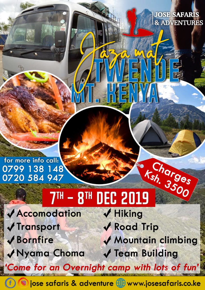 Start you festive season early Tembea Nanyuki with us  #BabuOwinoMPOfTheYear  
#TembeaNanyuki For a budget camping experience see poster>>> Or DM for more info.