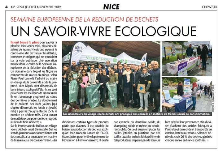 Merci <a href="/CNEWS/">CNEWS</a> 🤩 
Retour sur notre journée de mercredi au Village Prévention des Déchets sur la Coulée Verte, Nice.
Pour la semaine européenne de réduction des déchets on était avec les jeunes de Nice pour ramasser les déchets #plogging. Un beau moment de partage 🙏 #ILoveNice