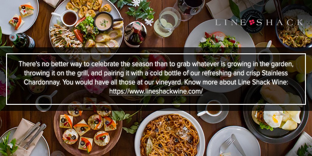 lineshackwine's tweet image. There's no better way to celebrate the season than to grab whatever is growing in the garden, throwing it on the grill, and pairing it with a cold bottle of our refreshing and crisp Stainless Chardonnay. You would have all those at our vineyard. Know more: lineshackwine.com