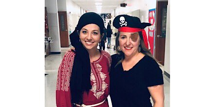 Sarartx's tweet photo. We brushed up on our best pirate dialect this week to emphasize that parents and educators “AARG" partners in education. @fivefootin4th  @GES_GoliadTX @PMoyaHuber #piratemath #piratereading #OneCampusOneTeam https://t.co/1zNYh9J2Za