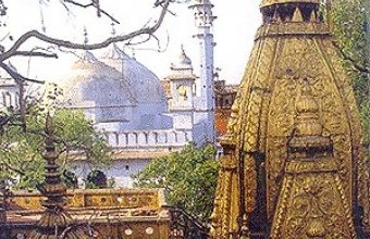 The old temple was destroyed as a result of the Mughal invasion. Historical records suggest that it was destroyed many times by Muslim rulers.The present temple was erected a few feet from the mosque in 1780 by Maratha queen Ahilya Bai Holkar. The gold roof was donated in