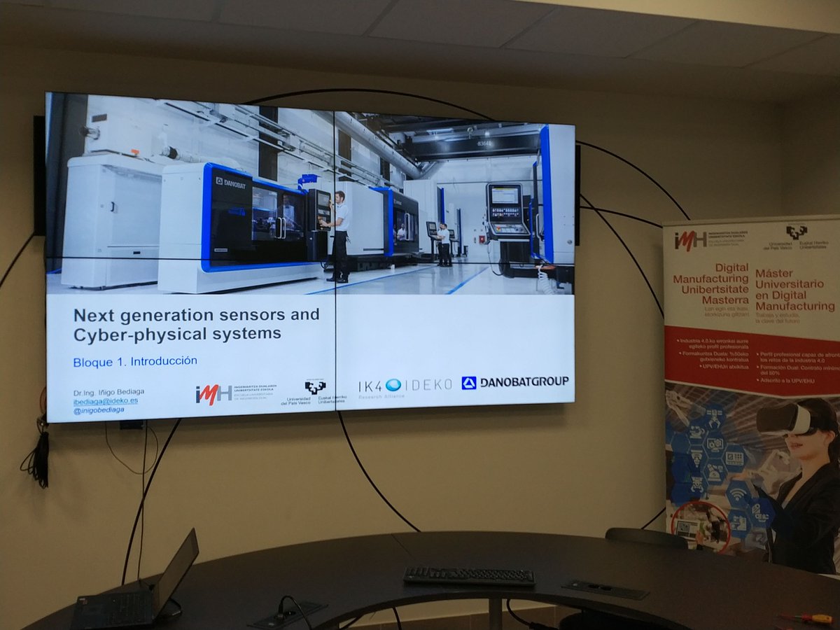 imhcampus's tweet photo. 👩🏫 #DIGITALMANUFACTURING Master Dualeko 2. mailako Ikasleak "Next generation sensors and cyber-physical systems" ikasgaia ikasten ari #Idekoko eta Embeblue-ko irakasleekin.
#imh @ehuprest @IDEKO_ @Embeblue
#afmcluster #masterdual #master40 https://t.co/fRIj9WWY6H