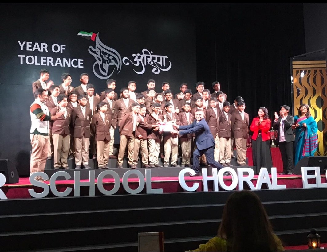 OOBites clinches the third place at the interschool Choral Elocution competition at GEMS Millennium School, Sharjah. The theme was 'Ahimsa – Spirit of Tolerance.’