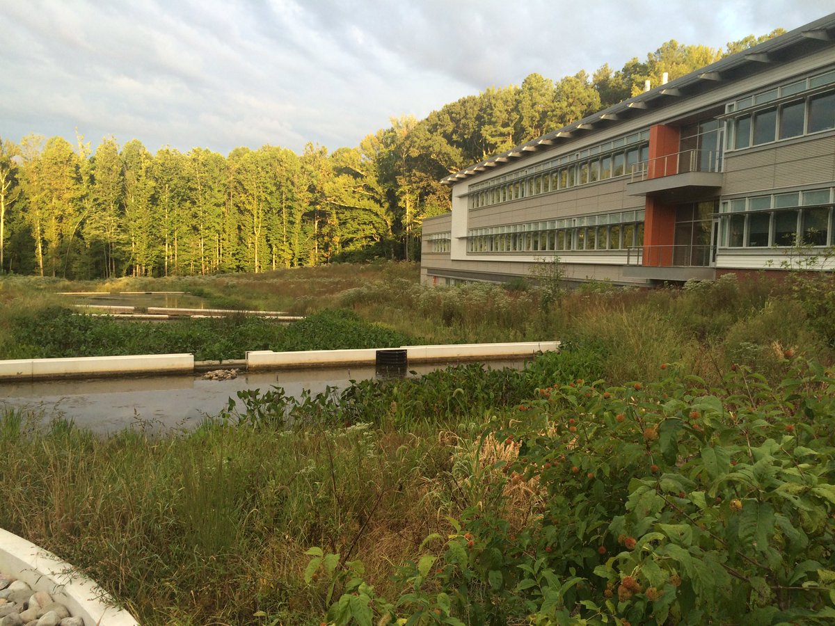 The Smithsonian's first LEED Platinum building is our Mathias Lab at  @SmithsonianEnv. With 250 geothermal wells, solar panels, and acres of wetland to capture stormwater, it was designed to emit 37% less CO2 than a similar lab that is not LEED certified.