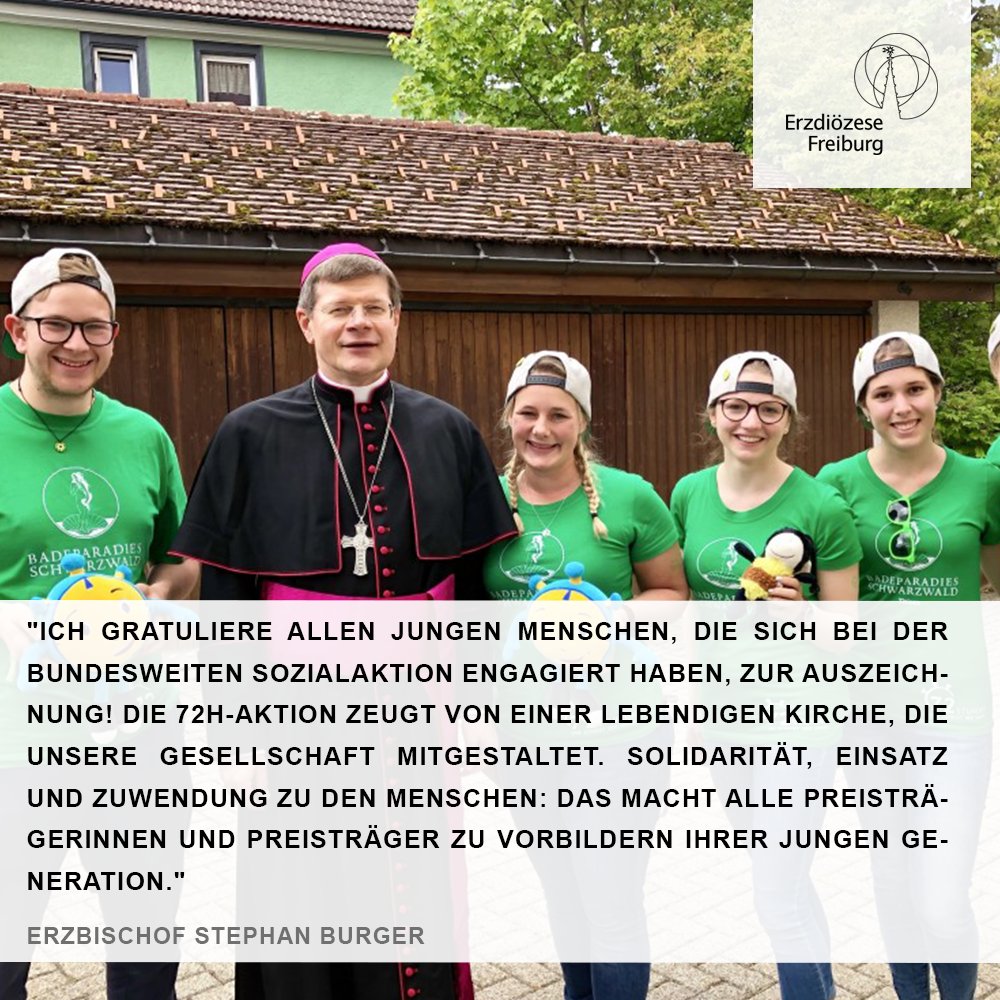Unser Erzbischof gratuliert allen, die bei der #72h Aktion mitgemacht haben zum Bambi! #bambi2019 <a href="/BDKJFreiburg/">BDKJ Freiburg</a> <a href="/bdkj/">BDKJ-Bundesverband</a> <a href="/72stundenaktion/">72-Stunden-Aktion</a>   bit.ly/337kjA5